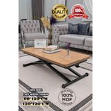 SEHPAM AKILLI Akıllı Sehpa Home Üst Tabla Mdf Efesçam Oval Köşe Alt Mekanizma Siyah Renk