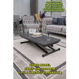 SEHPAM AKILLI Akıllı Sehpa Home Üst Tabla Mdf Frezeli Antrasit Oval Köşe Alt Mekanizma Siyah Renk