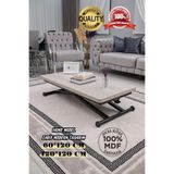 SEHPAM AKILLI Akıllı Sehpa Home Üst Tabla Mdf Lizbon Oval Köşe Alt Mekanizma Siyah Renk