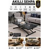 Sehpam Akıllı Akıllı Sehpa Juppo MDF Siyah Mermer 120 x 60 cm Fonksiyonel Kullanım ve Şık Dekor