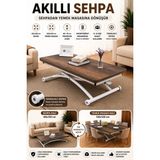 Sehpam Akıllı Akıllı Sehpa Juppo Üst Tabla Mdf Barok Koyu Ceviz Oval Köşe Alt Ayak Beyaz Dışa K
