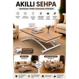 Sehpam Akıllı Akıllı Sehpa Juppo Üst Tabla Mdf Efesçam Oval Köşe Alt Ayak Beyaz Dışa K