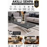Sehpam Akıllı Akıllı Sehpa Juppo Üst Tabla Mdf Kartal Oval Köşe Alt Ayak Beyaz Dışa K