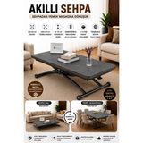 Sehpam Akıllı Akıllı Sehpa Juppo Üst Tabla Mdf Kartal Oval Köşe Alt Ayak Siyah Dışa K