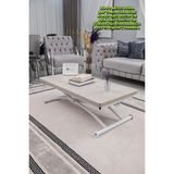 Sehpam Akıllı Akıllı Sehpa Juppo Üst Tabla Mdf Lizbon Oval Köşe Alt Ayak Beyaz Dışa K