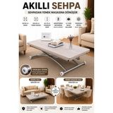 Sehpam Akıllı Akıllı Sehpa Juppo Üst Tabla Mdf Lizbon Oval Köşe Alt Ayak Krom Dışa
