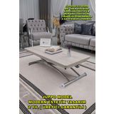SEHPAM AKILLI Akıllı Sehpa Juppo Üst Tabla Mdf Lizbon Oval Köşe Alt Ayak Krom Kaplama Dışa Kıvrım