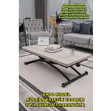 SEHPAM AKILLI Akıllı Sehpa Juppo Üst Tabla Mdf Lizbon Oval Köşe Alt Ayak Siyah Dışa Kıvrım