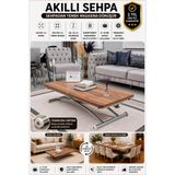 SEHPAM AKILLI Akıllı Sehpa Juppo Üst Tabla Mdf Urartu Oval Köşe Alt Ayak Krom Kaplama Dışa Kıvrım