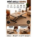 Sehpam Akıllı Akıllı Sehpa Mini Juppo Üst Tabla Mdf Oval Köşe Alt Ayak Siyah Dışa Kıvrım - ANTİKLAYT - SİYAH