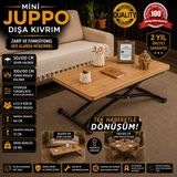 Sehpam Akıllı Akıllı Sehpa Mini Juppo Üst Tabla Mdf Oval Köşe Alt Ayak Siyah Dışa Kıvrım - SİYAH - EFESÇAM