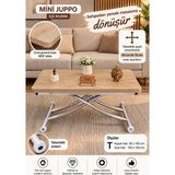 Sehpam Akıllı Akıllı Sehpa Mini Juppo Üst Tabla Mdf Oval Köşe Alt Ayak Siyah Içe Kıvrım - SAFİRMEŞE - SAFİRMEŞE-KROM