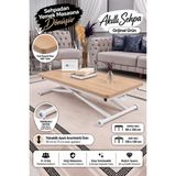 Sehpam Akıllı Home Üst Tabla Mdf Ceviz Oval Köşe Alt Ayak Beyaz - safirmeşe