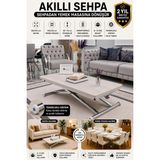 Sehpam Akıllı Home Üst Tabla Mdf Lizbon Oval Köşe Alt Ayak Krom