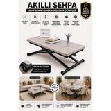 Sehpam Akıllı Home Üst Tabla Mdf Lizbon Oval Köşe Alt Ayak Siyah