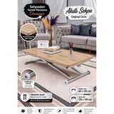 Sehpam Akıllı Home Üst Tabla Mdf Safirmeşe Oval Köşe Alt Ayak Krom Kaplama