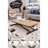 Sehpam Akıllı Home Üst Tabla Mdf Safirmeşe Oval Köşe Alt Ayak Siyah