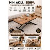 SEHPAM AKILLI Mini Juppo Üst Tabla Mdf Urartu Oval Köşe Alt Ayak Siyah Dışa Kıvrım