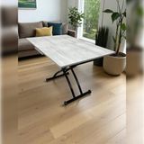 Sehpam Akıllı Ortadan Açılır Akıllı Masa Üst Mdf Lizbon Alt Ayak Siyah Renk