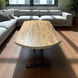 Sehpam Akıllı Oval Yan Baştan Açılır Akıllı Masa Üst Mdf Efesçam Alt Ayak Siyah Renk