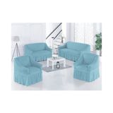 Sehra Bürümcük Koltuk Kanepe Örtüsü Takımı Lastikli Etekli 3+2+1+1 Koltuk Örtüsü - 180 x 230 cm - Turkuaz