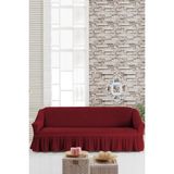 Sehra Streç Lastikli Esnek Pamuklu Yıkanabilir Bürümcük 3* Kişilik Koltuk Örtüsü Koltuk Kılıfı Çekyat Örtüsü (Tek) - 180 x 230 cm - Bordo