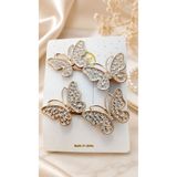 ŞEHRAZAT HANDMADE TASARIM 2 Li Gold Renk Metal Kelebek Toka Seti