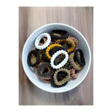 ŞEHRAZAT HANDMADE TASARIM 6LI FİTİLLİ RENKLİ HAVLU LASTİK TOKA SETİ