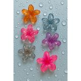 ŞEHRAZAT HANDMADE TASARIM LOTUS ÇİÇEĞİ BÜYÜK BOY ŞEFFAF EBRULİ MANDAL SAÇ TOKASI