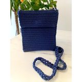 Şehrazat Handmade Tasarım Örme Çapraz Çanta - Koyu Mavi