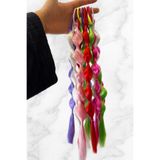 ŞEHRAZAT HANDMADE TASARIM RENKLİ YAPAY POSTİŞ LASTİK BAĞLAMALI SAÇ TOKASI