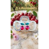 ŞEHRAZAT HANDMADE TASARIM TAŞ İŞLEMELİ KİRAZ MANDAL TOKA