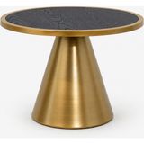 Şehrazat Lüks Gold Metal Gövdeli Ahşap Tablalı Luxury Orta Sehpa - Altın