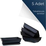 Seika Plastik Bonsai Sukulent Alıştırma Saksısı 27 cm - Siyah (5 Adet)