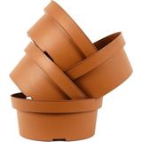 Seika Plastik Bonsai Sukulent Alıştırma Saksısı 4'Lü 20 Cm - Kahverengi - Kiremit