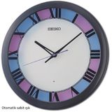 Seiko QHA010K Plastik Kasa Siyah Renkli 33 cm Çaplı Sensörlü Otomatik Sabit Işıklı Quartz Mekanizmalı Duvar Saati