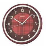 Seiko QHA016R Plastik Kasa Bordo Renkli 27.5 cm Çaplı Quartz Mekanizmalı Duvar Saati