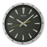 Seiko QXA802S Plastik Kasa Gri Renkli 35 cm Çaplı 24 Saat Dilimli Modern Sessiz Saniye Mekanizmalı Duvar Saati