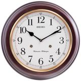 Seiko QXH202Z Ahşap Kızılağaç Kasa Kahverengi Renkli 31.4 cm Çaplı Westminster Çanlı Şık Dekoratif Sessiz Saniye Mekanizmalı Duvar Saati