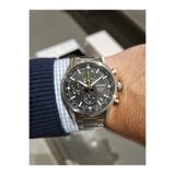 Seiko - Siyah Kadran Takvimli Çelik kordon,safir cam 10 ATM Su Geçirmez Erkek Kol Saati