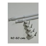 SEILL 40-60 Cm Ayarlanabilir Briz Çubuğu 2 Adet Alüminyum Perde Borusu 4 Adet Başlık