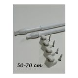 SEILL 50-70 Cm Ayarlanabilir Briz Çubuğu 2 Adet Alüminyum Perde Borusu 4 Adet Başlık