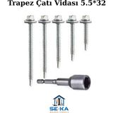 SEKA HAND TOOLS 25 Adet 5,5x25 Mm Çatı Vidası Matkap Uçlu Trapez Sac Vidası Akıllı Vida