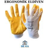 Seka Hand Tools Nitril Kaplı Kaymaz Iş Eldiveni Montaj & Tamir Için Koruyucu Eldiven 5 Çift