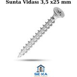 Seka Hand Tools Sunta Vidası 3,5 X25 mm 50'li Paket – Mobilya & Ahşap Uygulamaları Için Güçlü, Paslanmaz Vida Seti