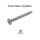 SEKA HAND TOOLS Sunta Vidası 3,5x20mm 100'lü Paket – Mobilya & Ahşap Uygulamaları için Güçlü, Paslanmaz Vida Seti