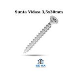 SEKA HAND TOOLS Sunta Vidası 3,5x30mm 200'li Paket – Mobilya & Ahşap Uygulamaları için Güçlü, Paslanmaz Vida Seti