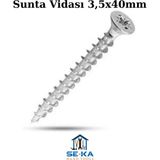 SEKA HAND TOOLS Sunta Vidası 3,5x40mm 100'lü Paket – Mobilya & Ahşap Uygulamaları için Güçlü, Paslanmaz Vida Seti