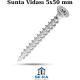 SEKA HAND TOOLS Sunta Vidası 5x50 mm 25adet – Mobilya & Ahşap Uygulamaları için Güçlü, Paslanmaz Vida Seti
