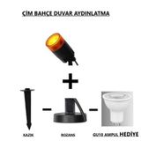 Seka Tech Zita Kazıklı ve Rozanslı Çim Ağaç Duvar Aydınlatma Armatürü Turuncu